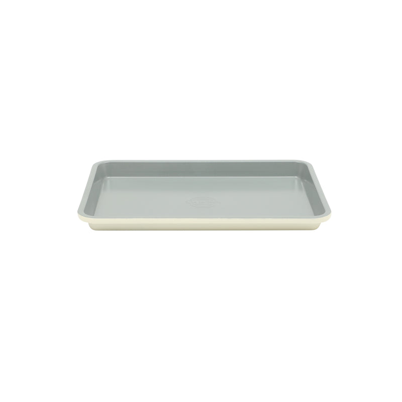 Sur La Table Kitchen Essentials Bake Sale 3pc Carbon Steel Cookie Sheet Set - Linen Exterior - Grey Non-Stick Interior - Open Stock w/ Color Label & Remailer
