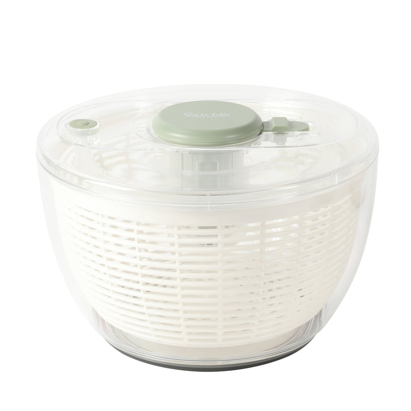 Sur La Table Kitchen Essentials 6.3 qt Salad Spinner - PS/PP/ABS/TRP - Stainless Steel - Gift Box
