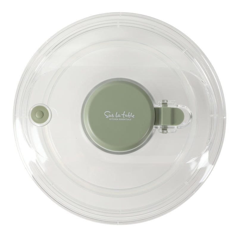 Sur La Table Kitchen Essentials 6.3 qt Salad Spinner - PS/PP/ABS/TRP - Stainless Steel - Gift Box
