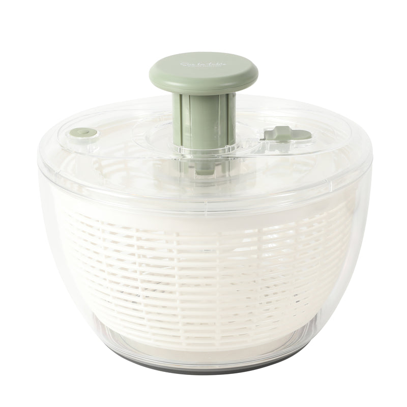 Sur La Table Kitchen Essentials 6.3 qt Salad Spinner - PS/PP/ABS/TRP - Stainless Steel - Gift Box