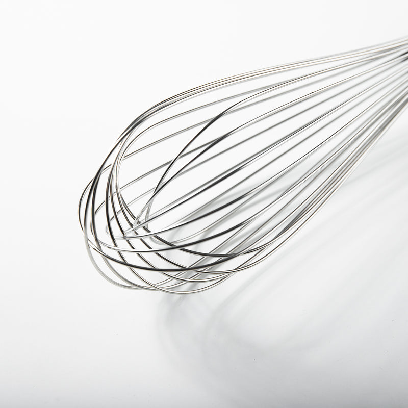 Sur La Table Kitchen Essentials Stainless Steel Whisk - Matte Lacquered Wanut Wood Handle -Tie Card