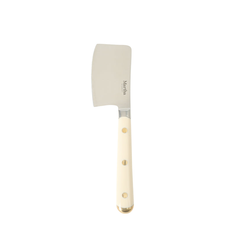 Martha Stewart Blairwood 3 pc Cheese Knife Set w/ Beechwood Cutting Board - ABS Forged Handle w/ Brass Rivet & End Cap - SS/Wood - Clam Pack w/ RM