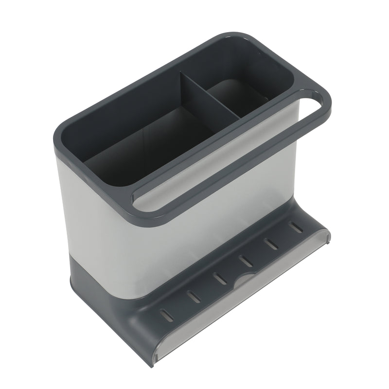 Gibson Home Ledgebrook - 7.2 IN L X 4.6 IN W X 6.1 IN H Sink Organizer - Grey - Galvanized Board w/ Powder Coat - Silk Logo Print - SS - Gift Boxw/ Remailer