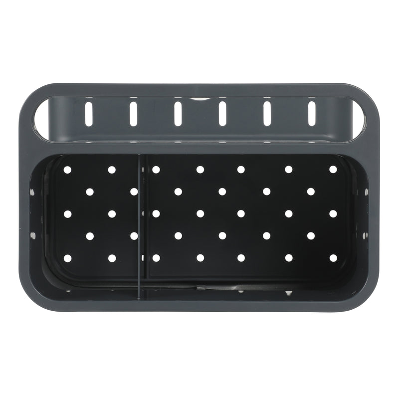 Gibson Home Ledgebrook - 7.2 IN L X 4.6 IN W X 6.1 IN H Sink Organizer - Grey - Galvanized Board w/ Powder Coat - Silk Logo Print - SS - Gift Boxw/ Remailer