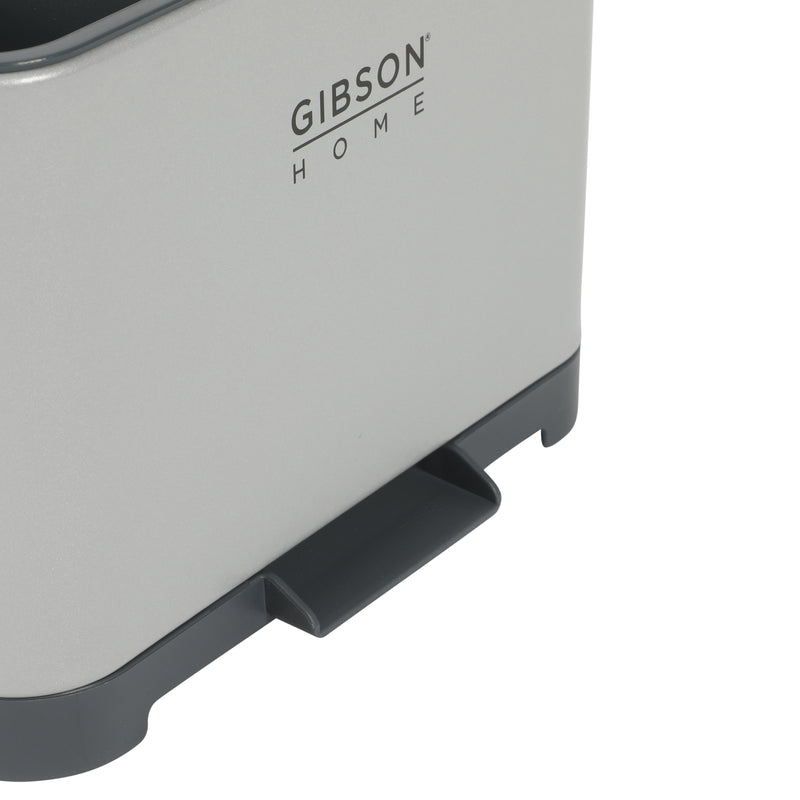 Gibson Home Ledgebrook - 7.04 IN L X 3.74 IN W X 5.3 IN H Sink Caddy  - Metal Panel / PP Base / ABS Cover / Powder Coat Tray - Silk Logo Print - SS - Gift Box w/ Remailer