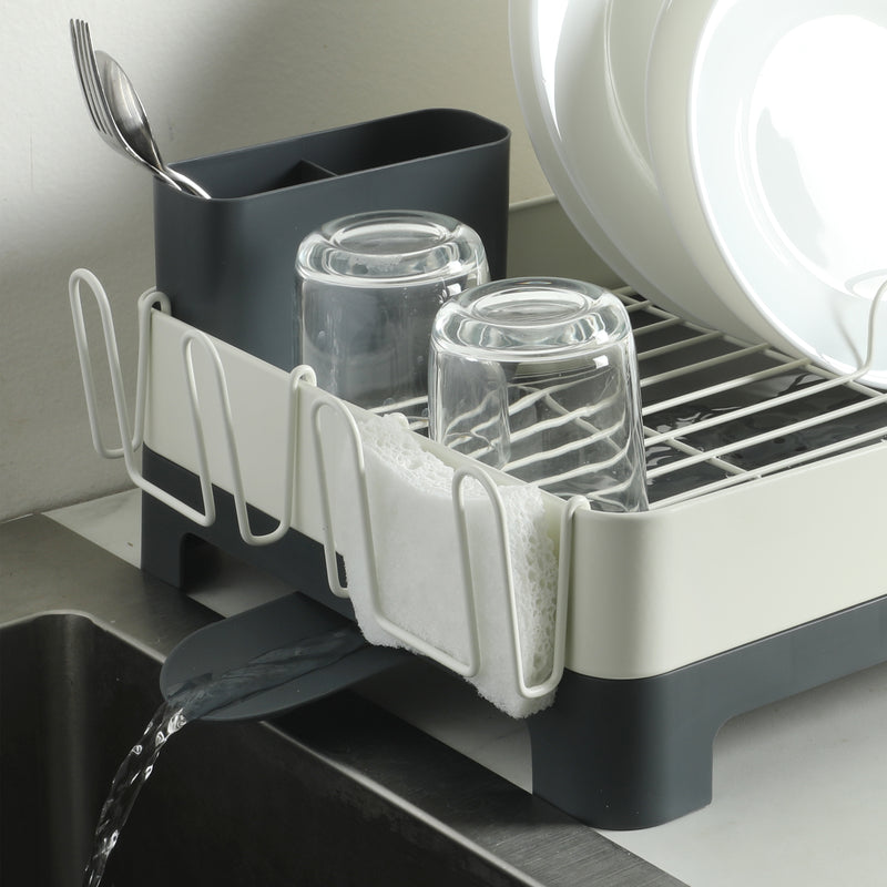 Gibson Home Stainless Steel - 16.3 in L (including the drip water 19.3in) Dish Rack - Galvanized Board w/ Powder Coat - Silk Logo Print - Color Sleeve w/ Remailer