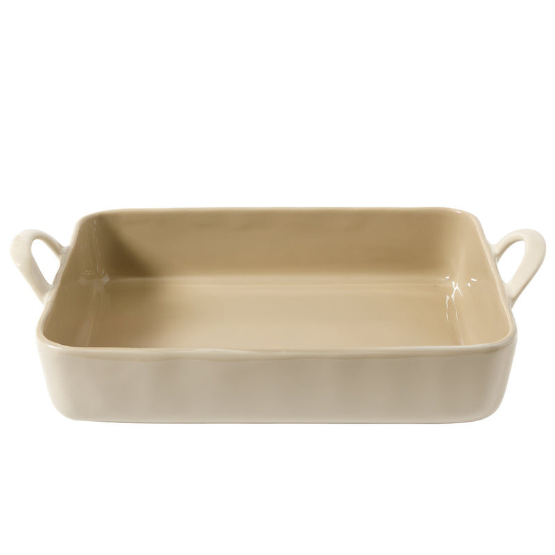 Bloomhouse 3pc 4.8qt Stoneware Baker With Tools - Linen/Taupe - Solid Color - Olive Wood - Gift Box w/ Remailer
