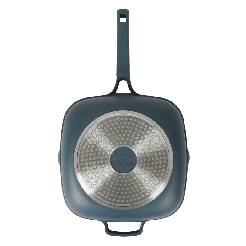 Crock-Pot Northvale 5.3qt Cast Aluminum Sauté Pan w/ Steamer & Lid - Square - Nonstick Ceramic Int - Induction - Soft Touch Handle - GBX