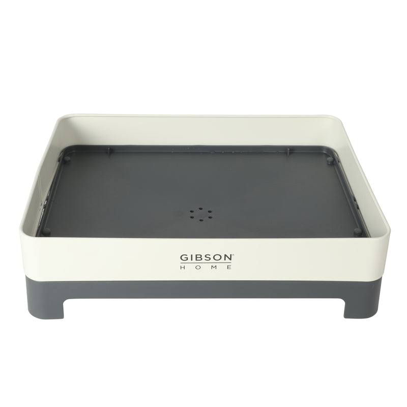 Gibson Home Stainless Steel - 16.3 in L (including the drip water 19.3in) Dish Rack - Galvanized Board w/ Powder Coat - Silk Logo Print - Color Sleeve w/ Remailer