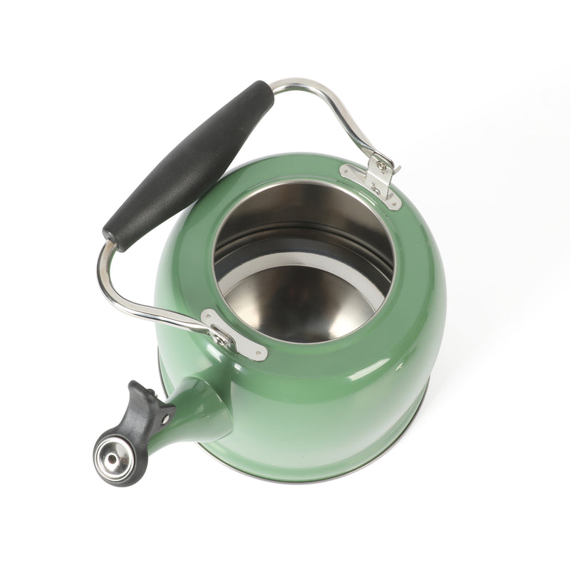 Martha Stewart Everyday Lily Pond 2.2qt Stainless Steel Tea Kettle w/ Lid - Nylon Handle - Encapsulated Base - Color Sleeve