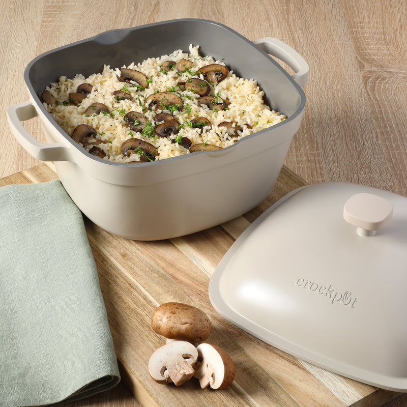 Crock-Pot Northvale 5.2qt Cast Aluminum Dutch Oven w/ Lid - Square - Nonstick Ceramic Interior - Induction - Gift Box w/ Remailer