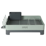 Gibson Home Stainless Steel - 16.3 in L (including the drip water 19.3in) Dish Rack - Galvanized Board w/ Powder Coat - Silk Logo Print - Color Sleeve w/ Remailer