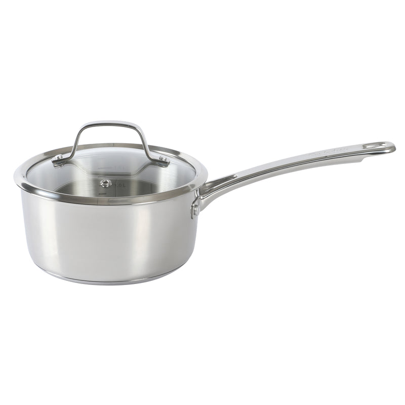 Sur la Table Kitchen Essentials Chef's Deck 10pc Stainless Steel Cookware Set - Polish Ext - Impact Bonded Base - SS Hollow Handle - GBX w/ Remailer
