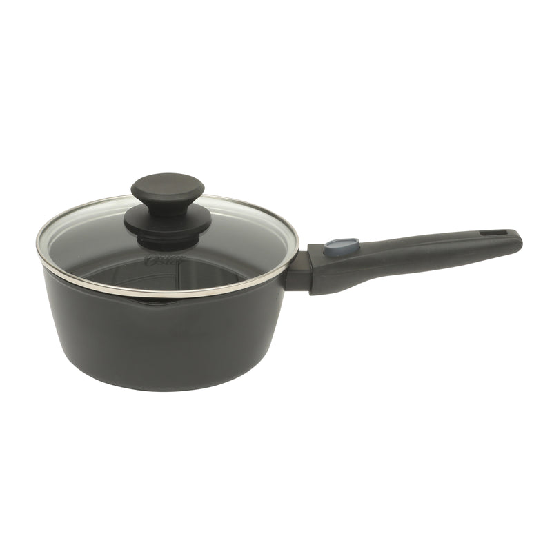 Oster Smarthandle Advance 13pc Forged Aluminum Cookware Combo Set - Ceramic Non-Stick Interior - Induction Base - Detachable Bakelite Handle - Gift Box