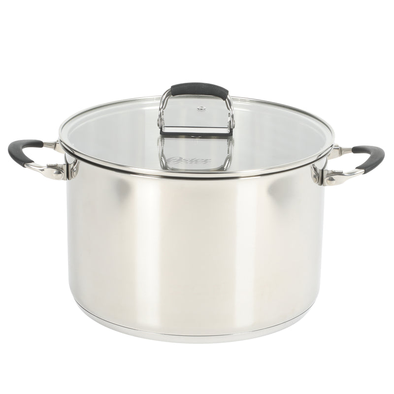 Oster Platinum Silverbolt 6pc 5-Ply Stackable Dutch Oven Set - Straight Shape - Foldable Wire Handle - Gift Box w/ Remailer