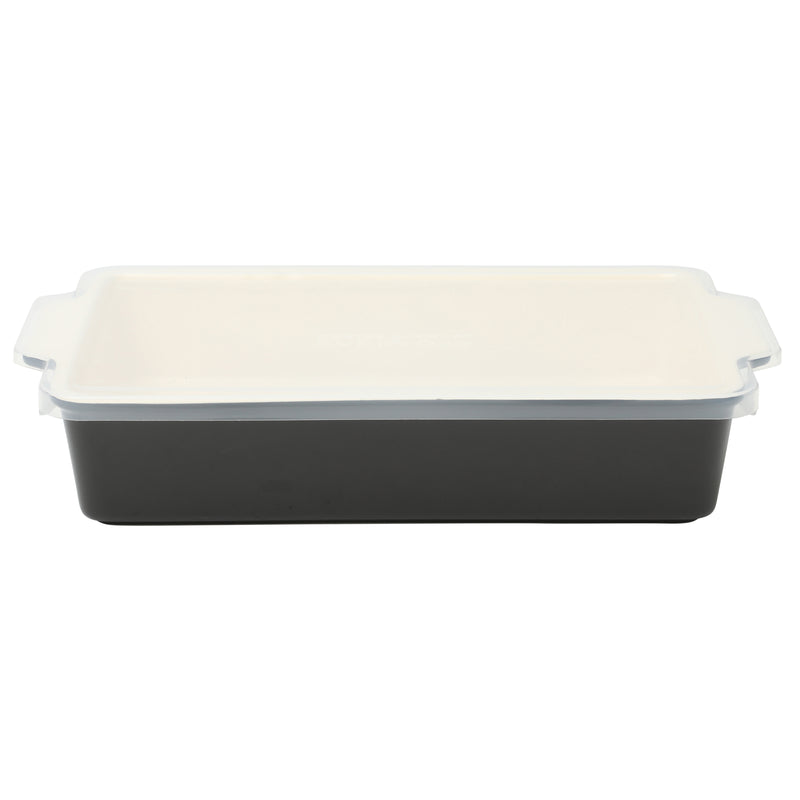 Martha Stewart Everyday Tilden 9" x 13" Baker w/ PP Lid - Two-Tone - Rectangle - Solid Color - Stoneware - Color Sleeve W/ Rm