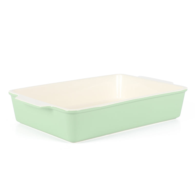 Martha Stewart Everyday Tilden 9" x 13" Baker w/ PP Lid - Two-Tone - Rectangle - Solid Color - Stoneware - Color Sleeve W/ Rm