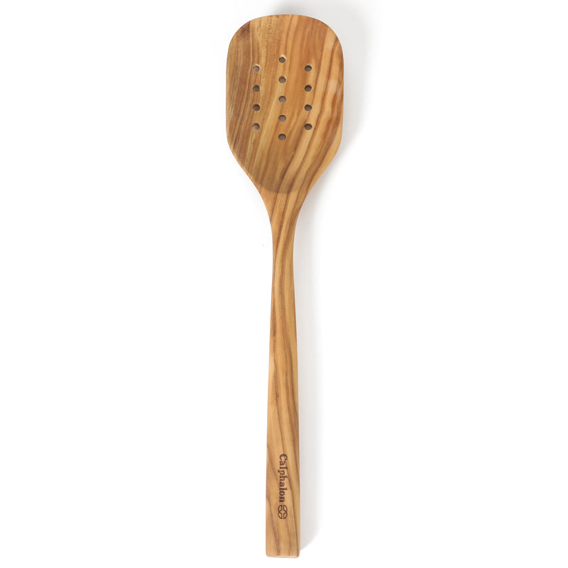 Calphalon Edge 13" Olive Wood Slotted Spoon - Open Stock w/ Tie Card