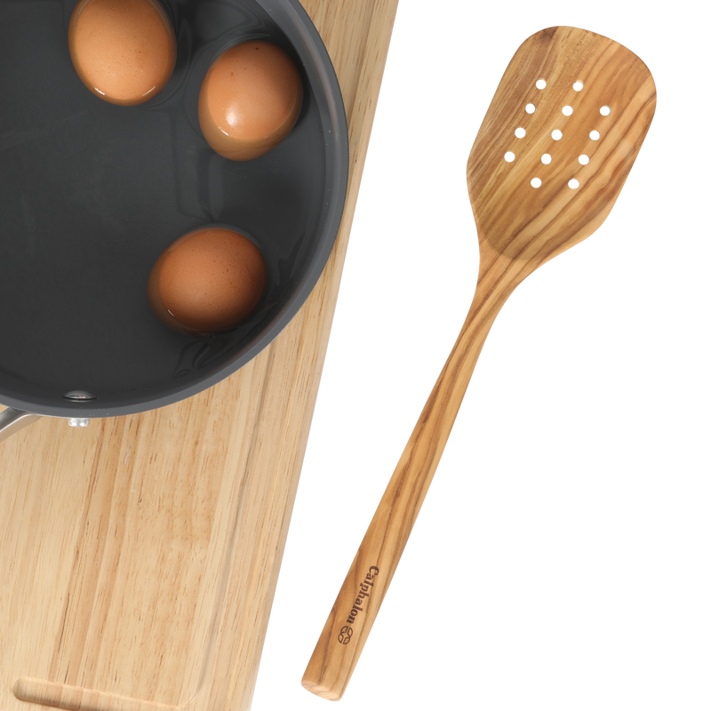 Calphalon Edge 13" Olive Wood Slotted Spoon - Open Stock w/ Tie Card