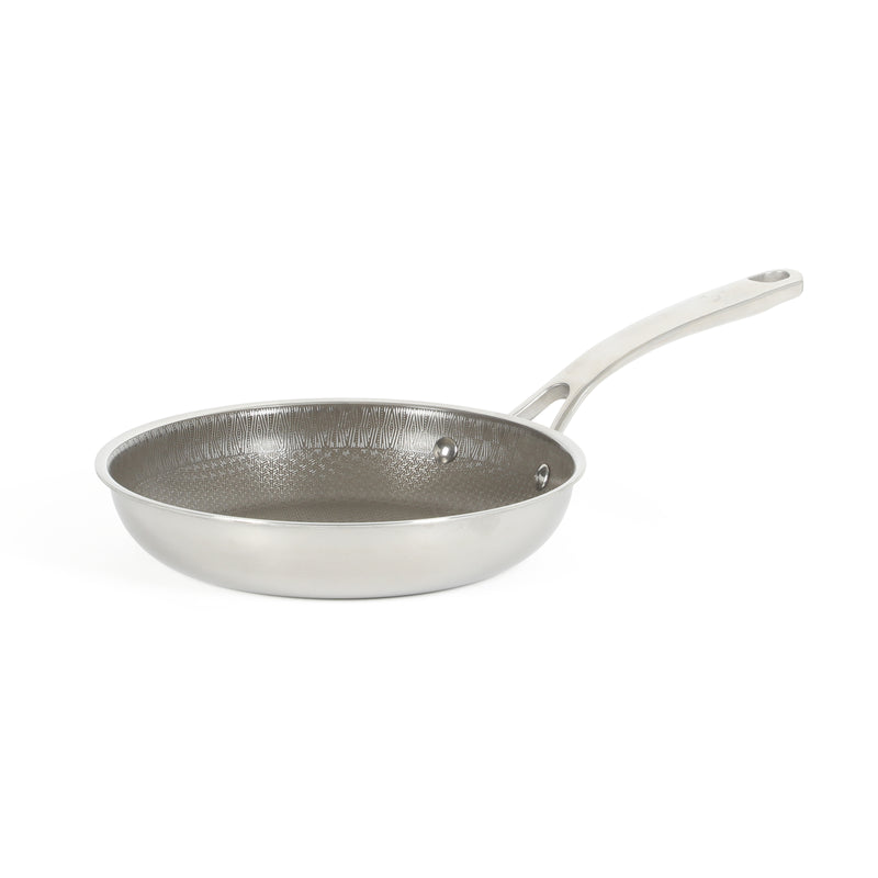 Martha Stewart Badgley 8" Tri-Ply Stainless Steel Etching Ceramic Non-Stick Fry Pan - Color Sleeve