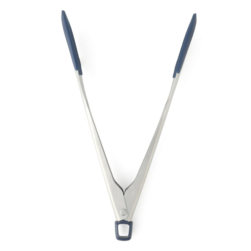 Calphalon Prime Stainless Steel Stand Alone Tongs w/ Inside Silicone Head - Navy - Open Stock w/ Tie Card