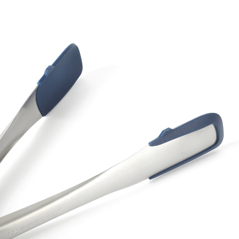 Calphalon Prime Stainless Steel Stand Alone Tongs w/ Inside Silicone Head - Navy - Open Stock w/ Tie Card