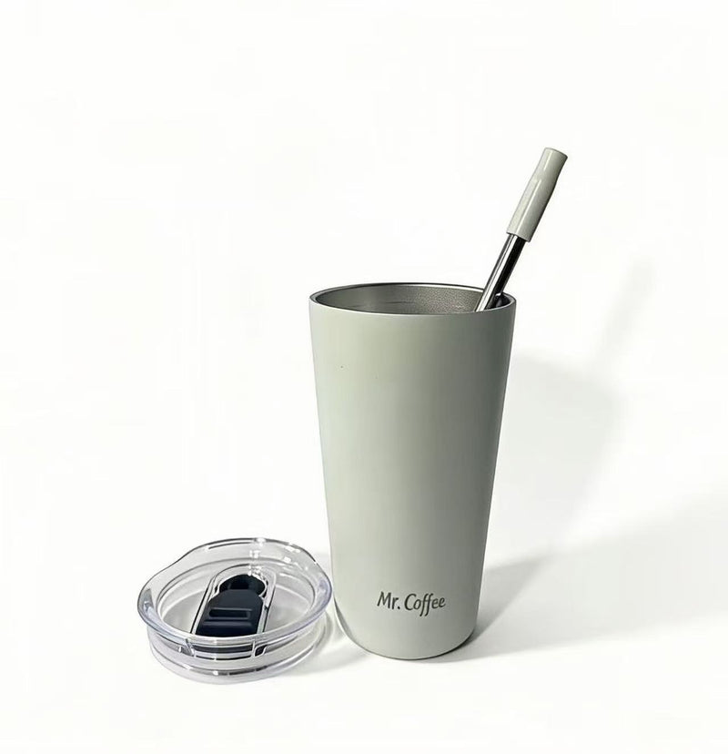 Mr. Coffee Java Quest 23oz Double Wall Stainless Steel Tumbler w/ Stainless Steel Straw - Open Stock w/ UPC Label