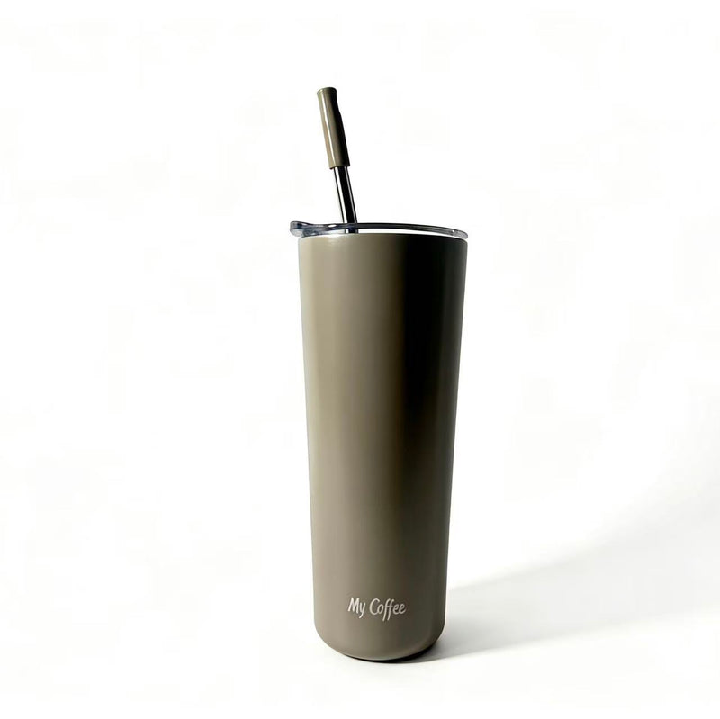 Mr. Coffee Java Quest 16oz Double Wall Stainless Steel Tumbler w/ Stainless Steel Straw - Open Stock w/ UPC Label