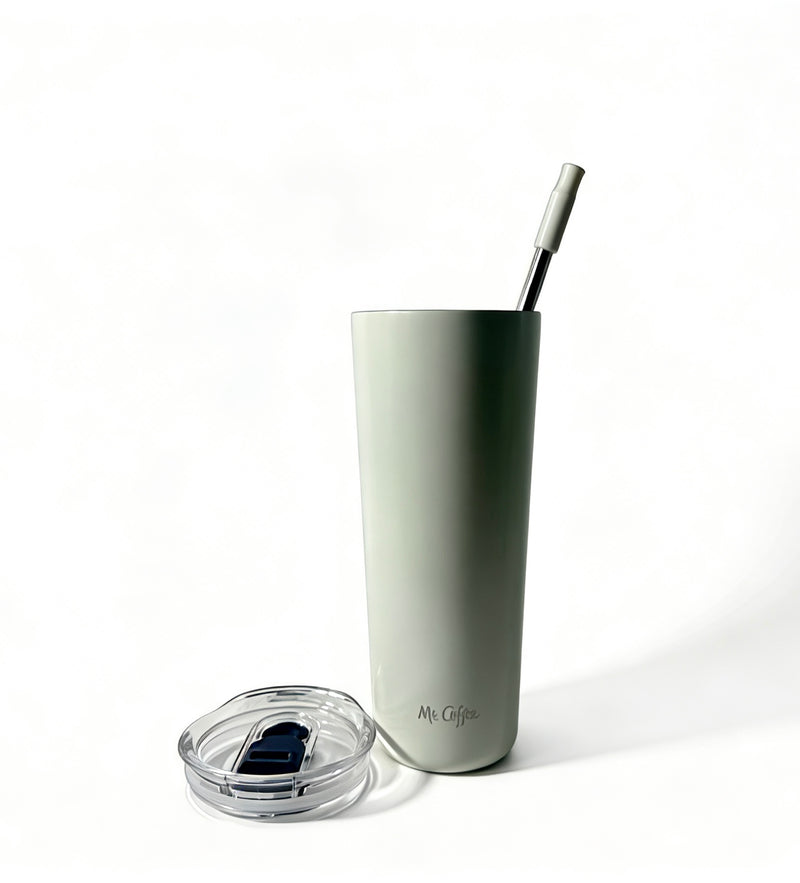 Mr. Coffee Java Quest 16oz Double Wall Stainless Steel Tumbler w/ Stainless Steel Straw - Open Stock w/ UPC Label