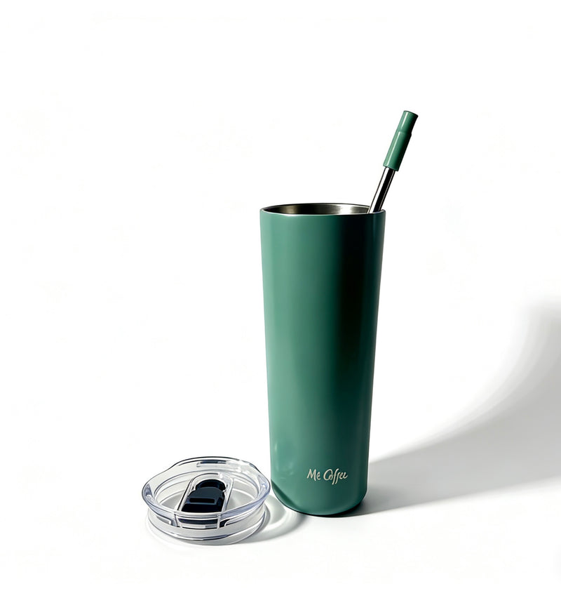 Mr. Coffee Java Quest 16oz Double Wall Stainless Steel Tumbler w/ Stainless Steel Straw - Open Stock w/ UPC Label