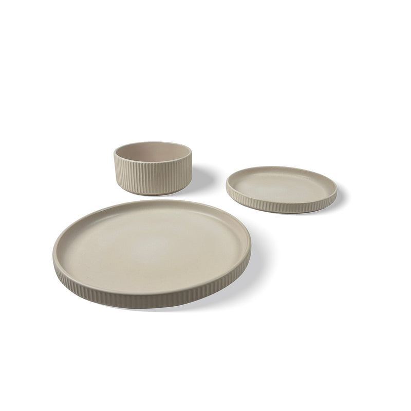 Gibson Elite Townscape 12 pc Reactive Glaze Stoneware Stackable Dinnerware Set - Gift Box w/ Remailer