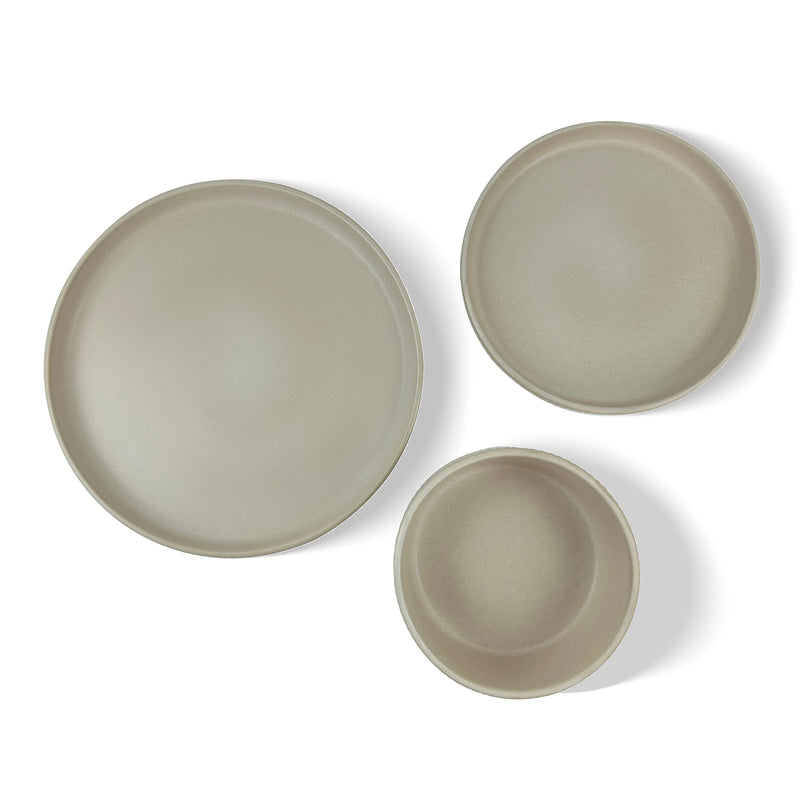 Gibson Elite Townscape 12 pc Reactive Glaze Stoneware Stackable Dinnerware Set - Gift Box w/ Remailer