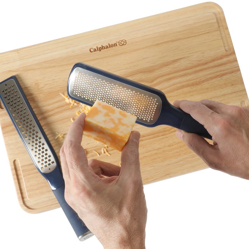 Calphalon Edge - 2 pc Stainless Steel Head Long & Short Graters w/ Cover - Open Stock w/ Tie Card