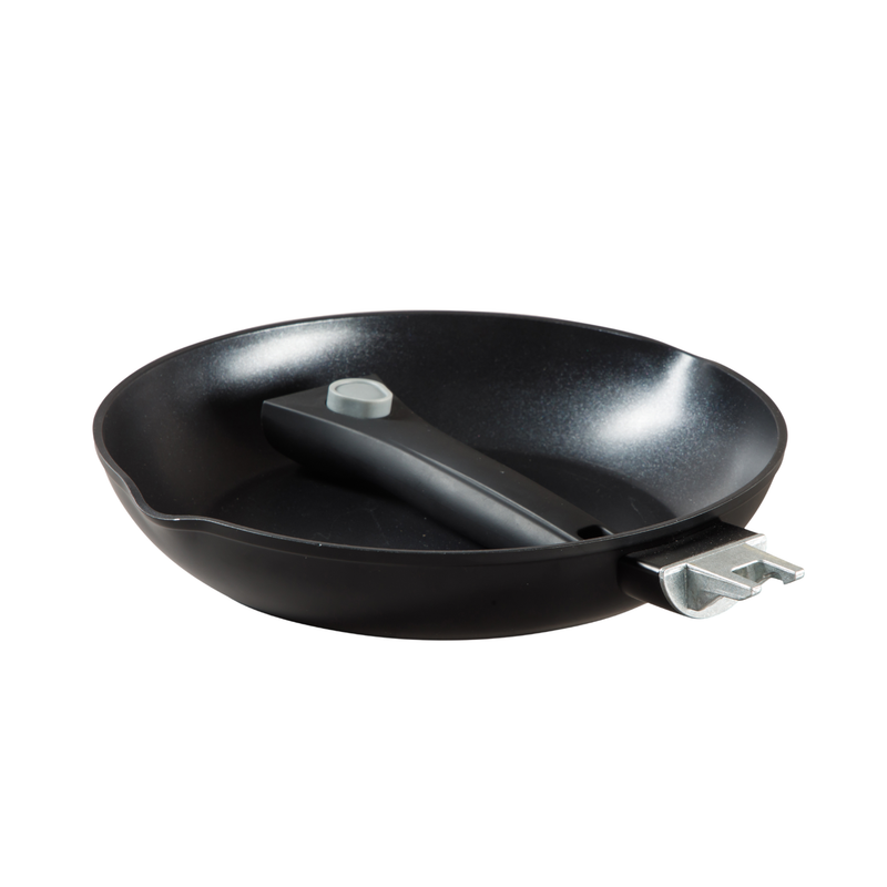 Oster Smarthandle Advance 4pc Forged Aluminum 1.8 qt Sauce Pan w/ Lid & 10" Frying Pan w/ Detachable Handle - Matte Black - Non-Stick Interior - Induction Base - Bakelite Handle - Gift Box (Open Window)