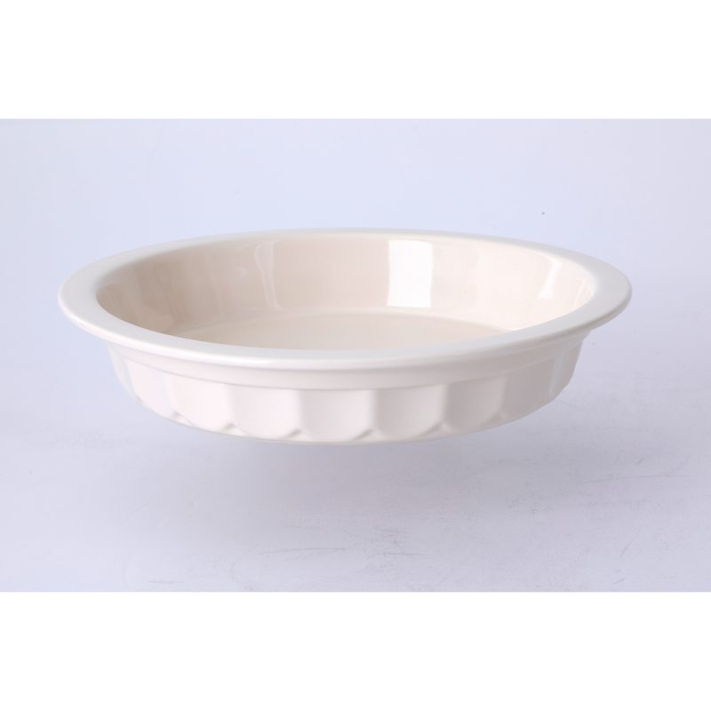 Martha Stewart Broadbrook 1.4qt Pie Pan - Cream - Round - Solid Color - Stoneware - Open Stock w/ UPC Label