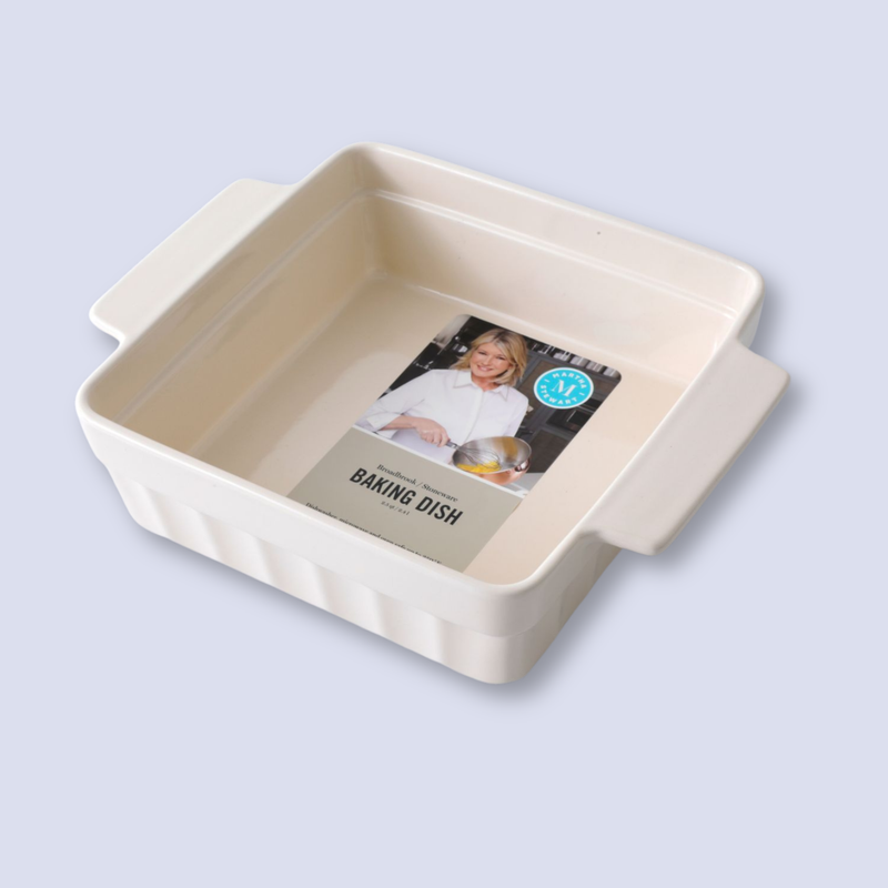 Martha Stewart Broadbrook 2.5 qt Baker - Cream - Square - Solid Color - Stoneware - O/S - Color Label