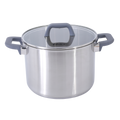 Oster Beauford 8qt Stainless Steel Stock Pot w/ Lid - Soft Touch Handle - 5 Ply Base - Color Sleeve