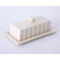 Martha Stewart Broadbrook 8.1" Butter Dish - Cream - Solid Color - Stoneware - Color Sleeve
