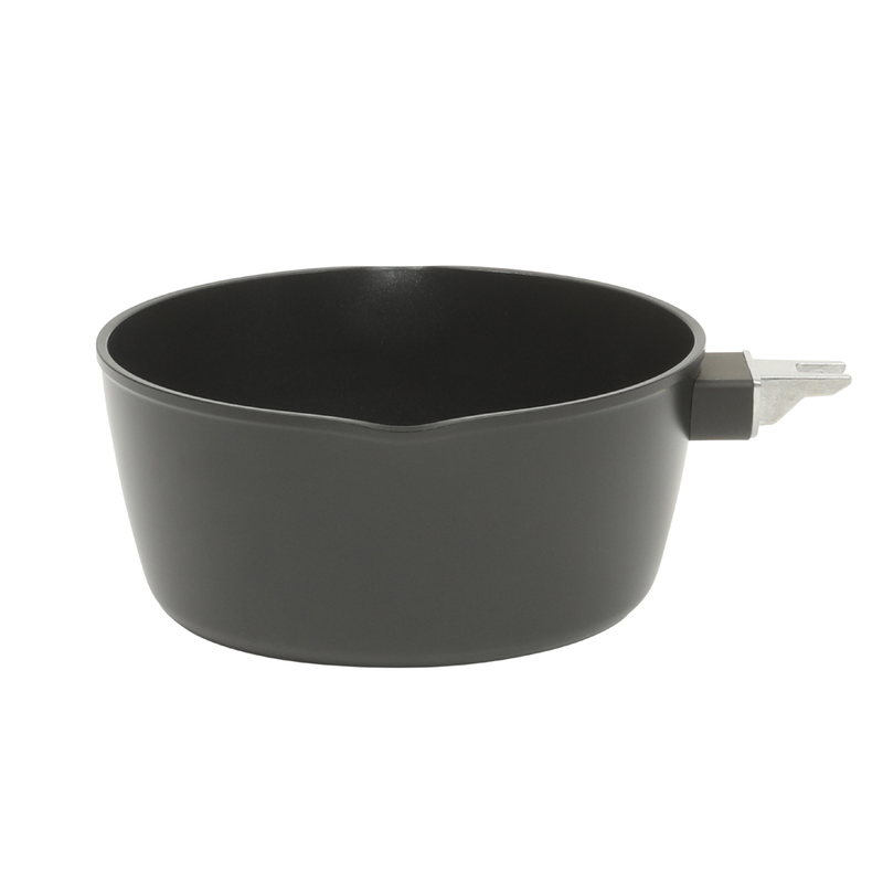 Oster Smarthandle Advance 4pc Forged Aluminum 1.8 qt Sauce Pan w/ Lid & 10" Frying Pan w/ Detachable Handle - Matte Black - Non-Stick Interior - Induction Base - Bakelite Handle - Gift Box (Open Window)