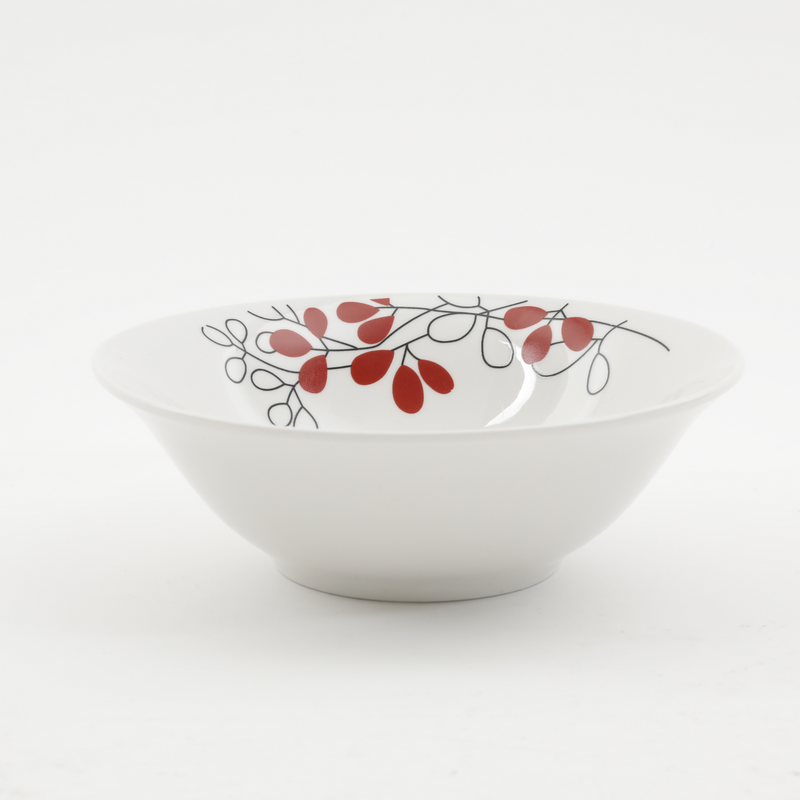 Gibson Home Scarlet Leaves 12pc Dinnerware Set - Decorated - Fine Ceramic - Gift Box