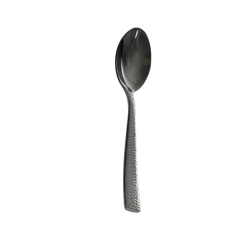 Gibson Elite Stonehenge 20pc Stainless Steel Flatware Set - Hammered Handle - Gift Box Black
