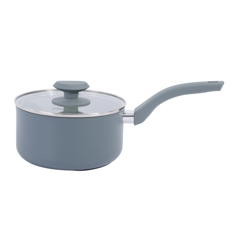 Oster Sutterville Choice 10pc Aluminum Cookware Set w/ Flat Glass Lid - Ceramic Non-Stick Interior - Soft Touch Handle - Gift Box w/ Remailer