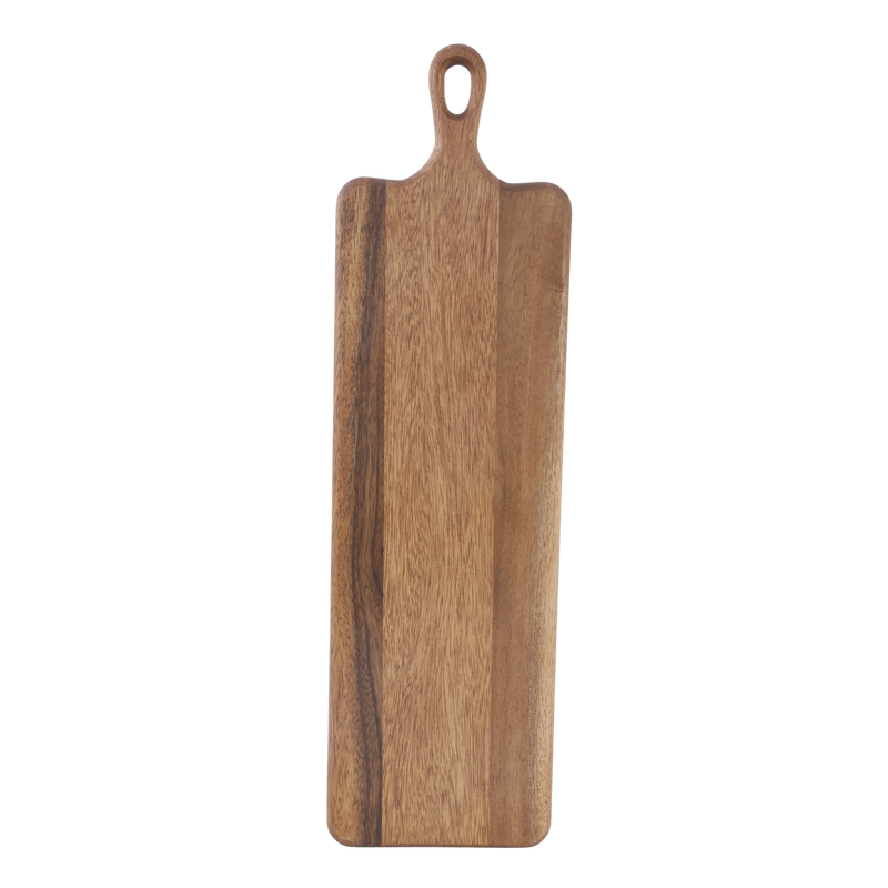 Martha Stewart Everyday Westhaven- 21.8 IN X 6.2 IN X 0.8 IN Cutting board w/ hole hanger & burning logo - Oiled - Acacia Wood - CS