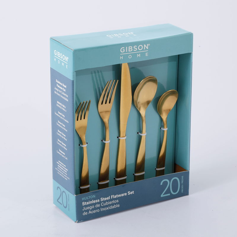 Gibson Home Hulton 20pc Stainless Steel Flatware Set - Polished - Open Window Gift Box
