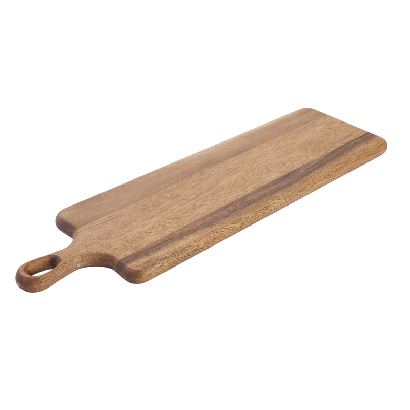 Martha Stewart Everyday Westhaven- 21.8 IN X 6.2 IN X 0.8 IN Cutting board w/ hole hanger & burning logo - Oiled - Acacia Wood - CS