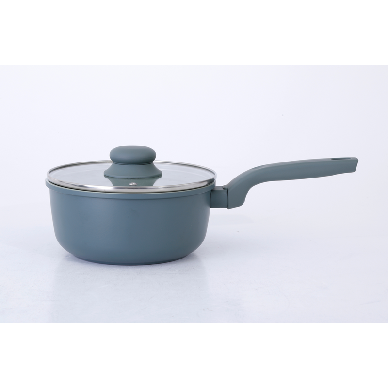 Gibson Home Barnsdall 7 pc Aluminum Cookware Set w/ Kitchen Tools - Ceramic Non-Stick Interior - Soft Touch Bakelite Handle - Gift Box