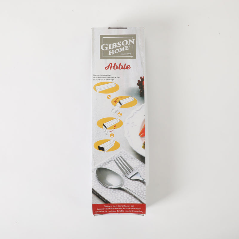 Gibson Home Abbie 2 Pack Dinner Knives Set - Tumble Finish - Stainless Steel - Hang Tag - PDQ