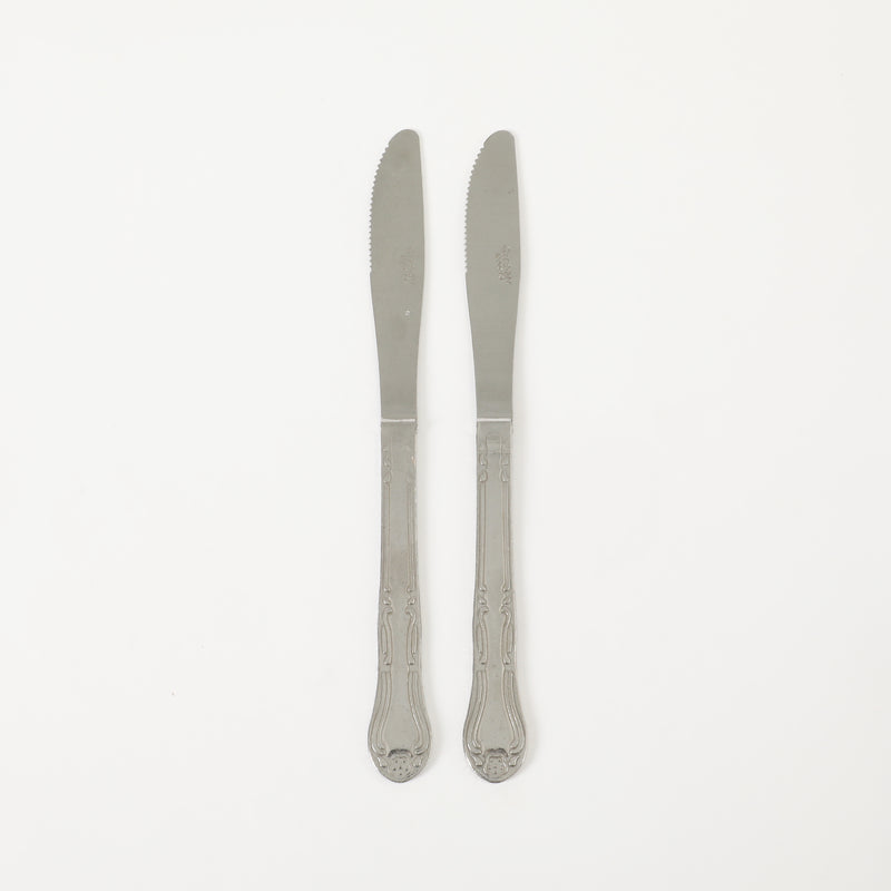 Gibson Home Abbie 2 Pack Dinner Knives Set - Tumble Finish - Stainless Steel - Hang Tag - PDQ