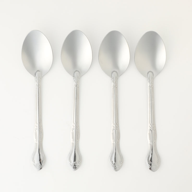 Gibson Home Abbie 4 Pack Dinner Spoon - Tumble Finish - Stainless Steel - Hang Tag - PDQ