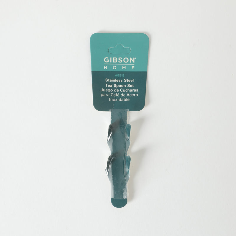 Gibson Home Abbie 4 Pack Teaspoon - Tumble Finish - Stainless Steel - Hang Tag - PDQ